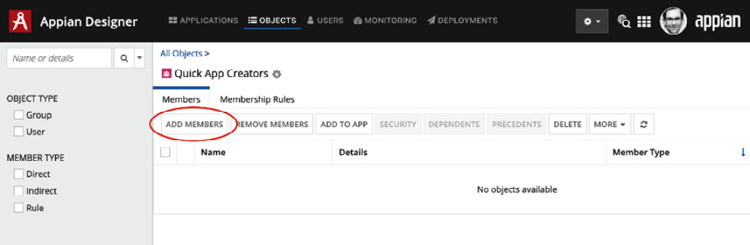 Figure 1.7 – Membership list