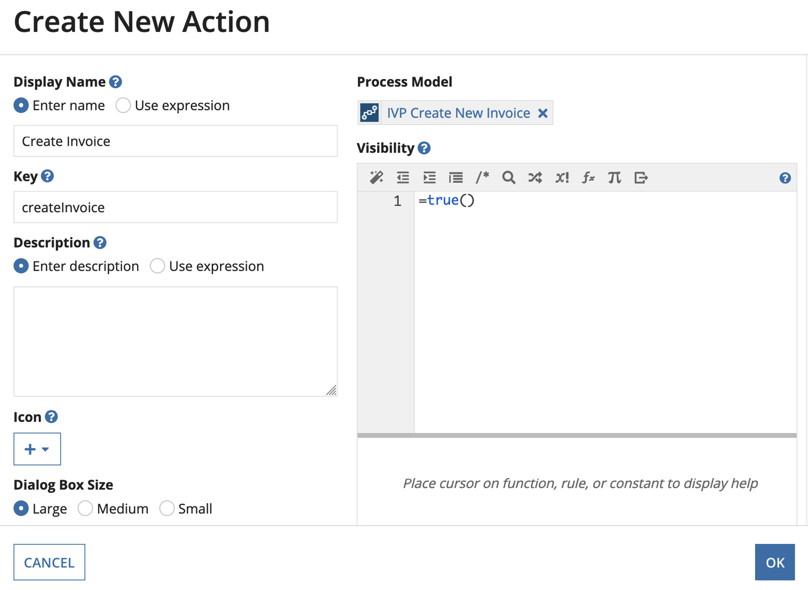 Figure 10.23 – The Create New Action dialog