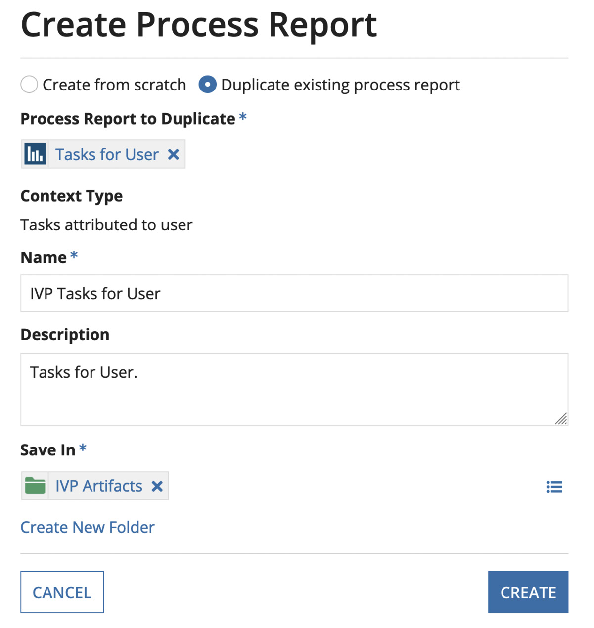 Figure 12.21 – Create a process report