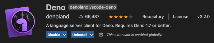 Figure 2.2 – Deno extension on the VS Code Marketplace