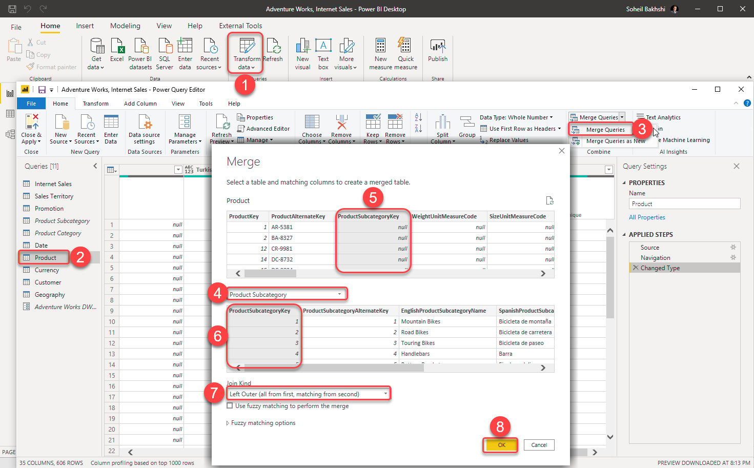 Figure 1.11 – Merging Product and Product Subcategory
