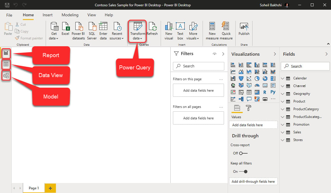 Figure 1.2 – Power BI layers
