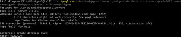 Figure 2.5 – Connecting to PostgreSQL
