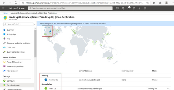 Figure 2.10 – Verifying geo-replication in the Azure portal
