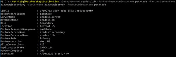 Figure 2.12 – Getting the geo-replication status
