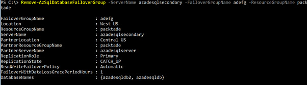 Figure 2.19 – Removing the auto-failover group
