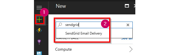 Searching for SendGrid email delivery in the Marketplace