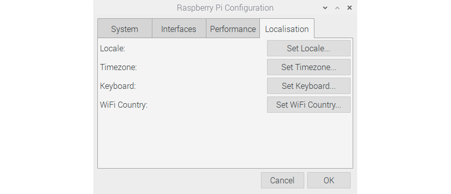 Figure 43: Localisation options
