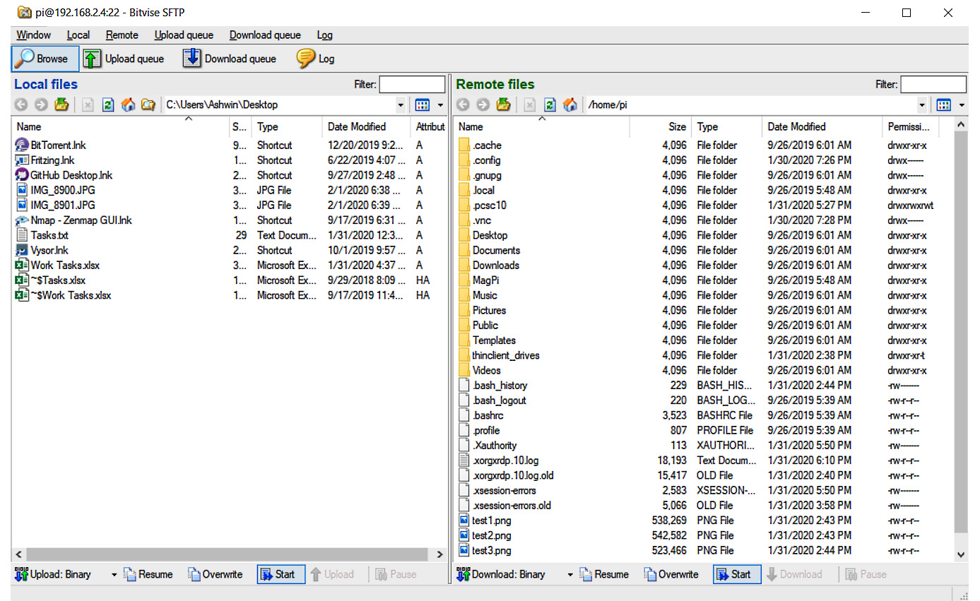 Figure 2.4 – Bitwise FTP file transfer window
