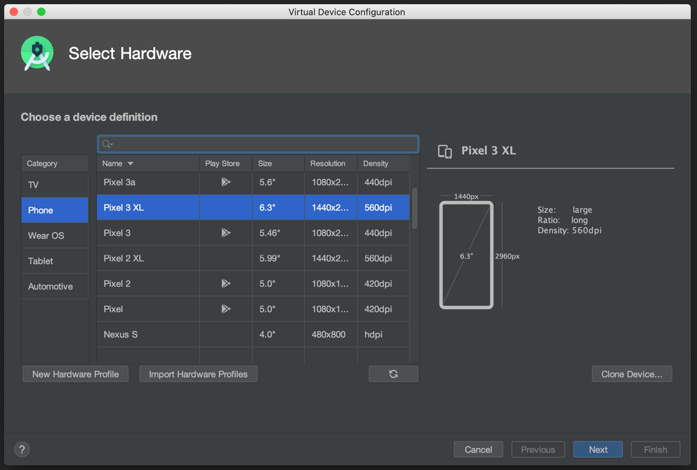 Figure 1.13 – Virtual Device Configuration – Selecting a device
