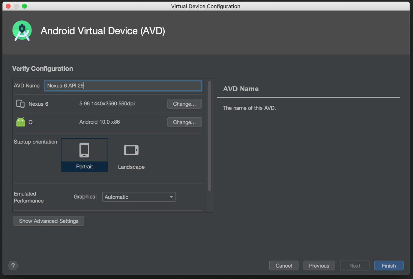 Figure 1.16 – Virtual Device Configuration: Verify the Configuration
