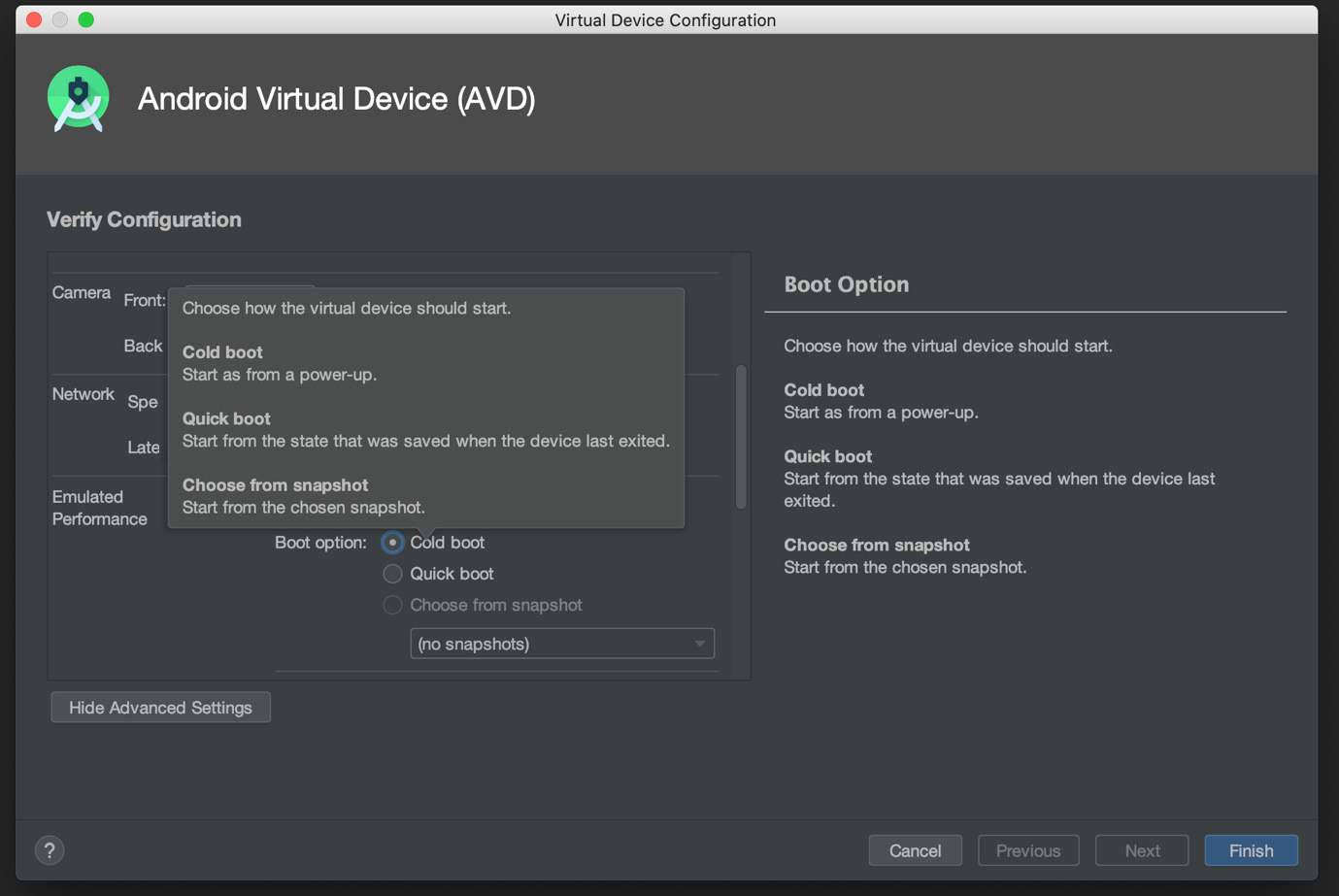 Figure 1.18 – Virtual Device Configuration: Boot option
