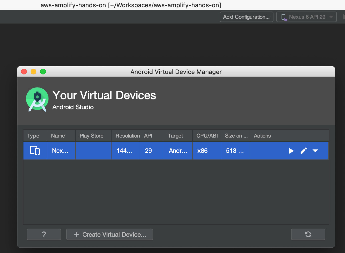 Figure 1.19 – Virtual Device Configuration: Camera settings
