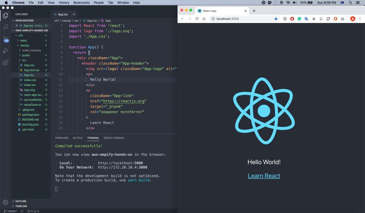 Figure 1.25 – Updating the ReactJS app in the browser
