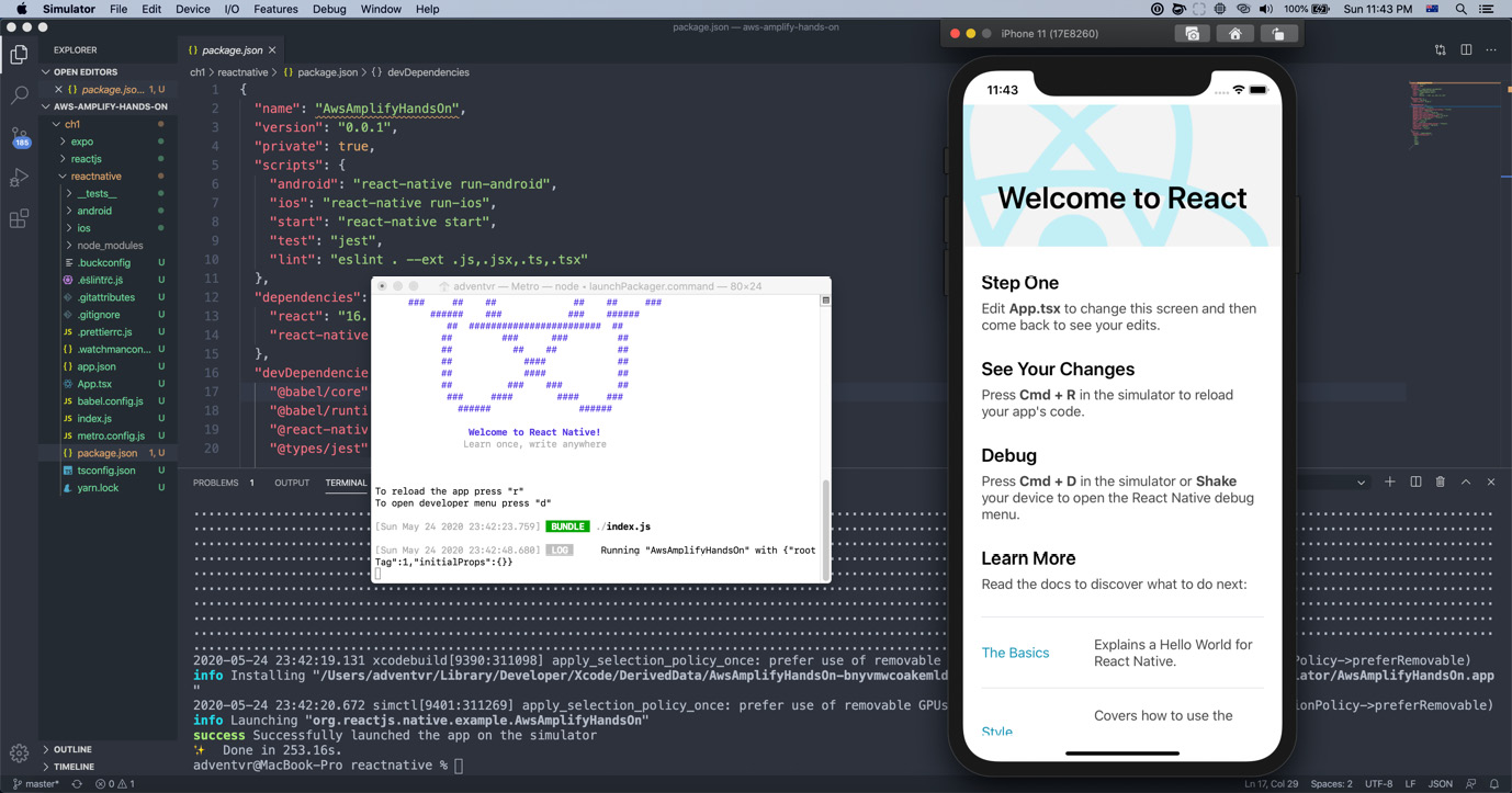 Figure 1.28 – Running the iOS React Native app
