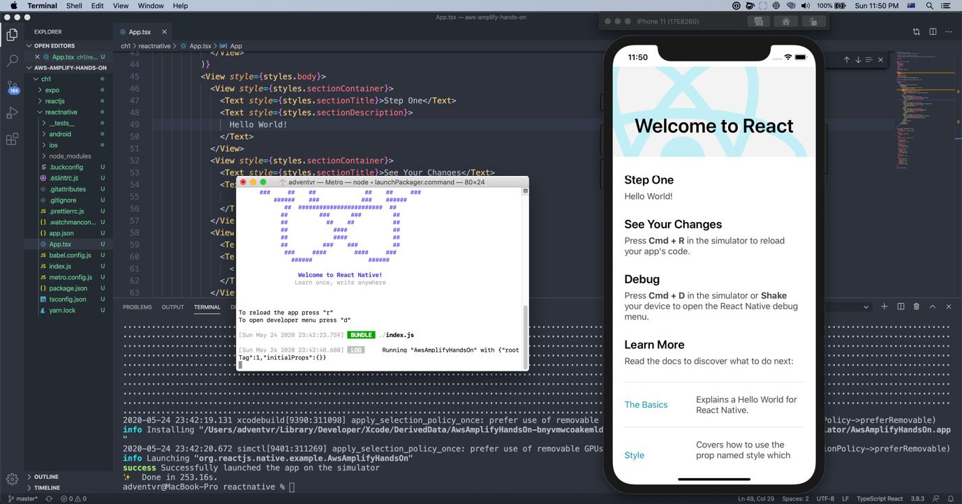 Figure 1.29 – Updating the iOS React Native app
