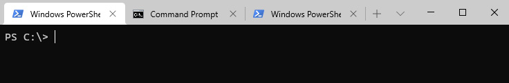 Figure 1.2 – The new Windows Terminal with multiple shells open in tabs
