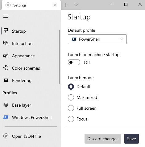 Figure 1.10 – The Settings UI in Windows Terminal
