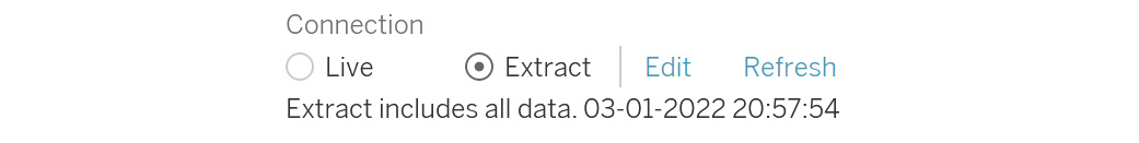 Figure 2.42: Extract Edit and Refresh options
