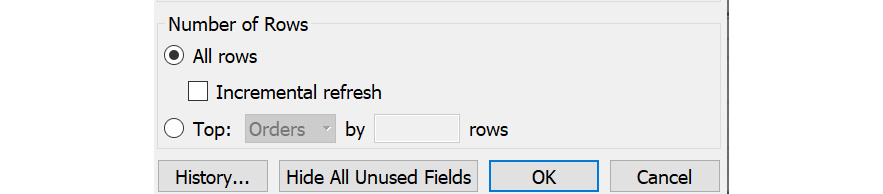 Figure 2.48: Sample selection using the number of rows
