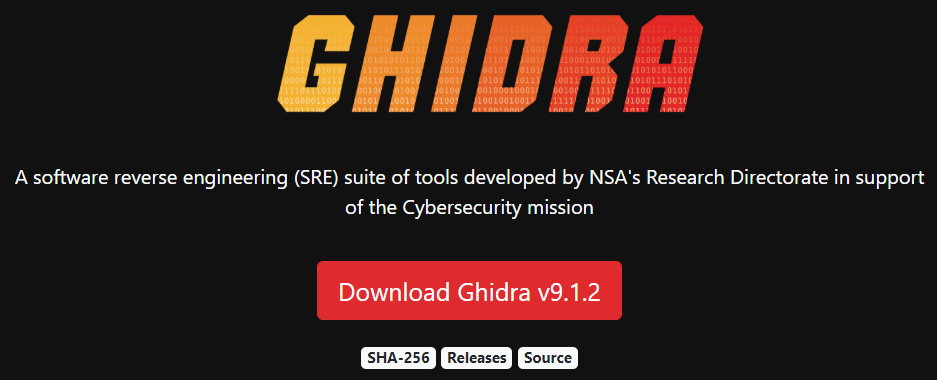 Figure 1.2 – Downloading Ghidra from the official website
