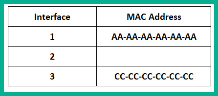 Figure 1.24 – CAM table 
