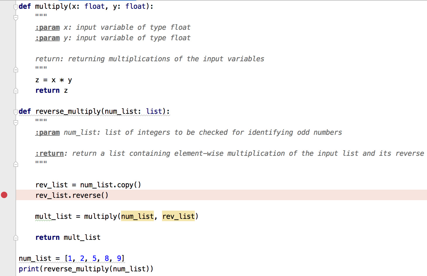 Figure 1.3 – Using breakpoints in PyCharm for code debugging