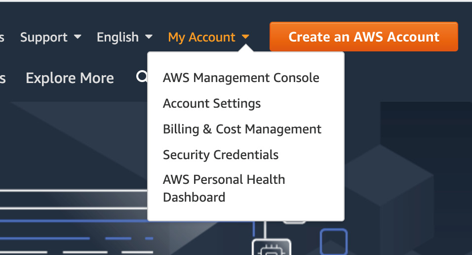 Figure 0.1: My Account dropdown