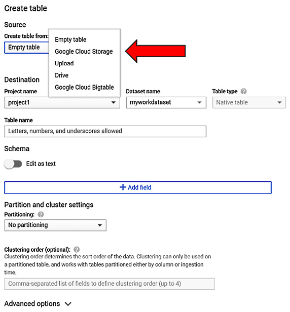 Figure 1.17 – Populating the table by specifying a data source
