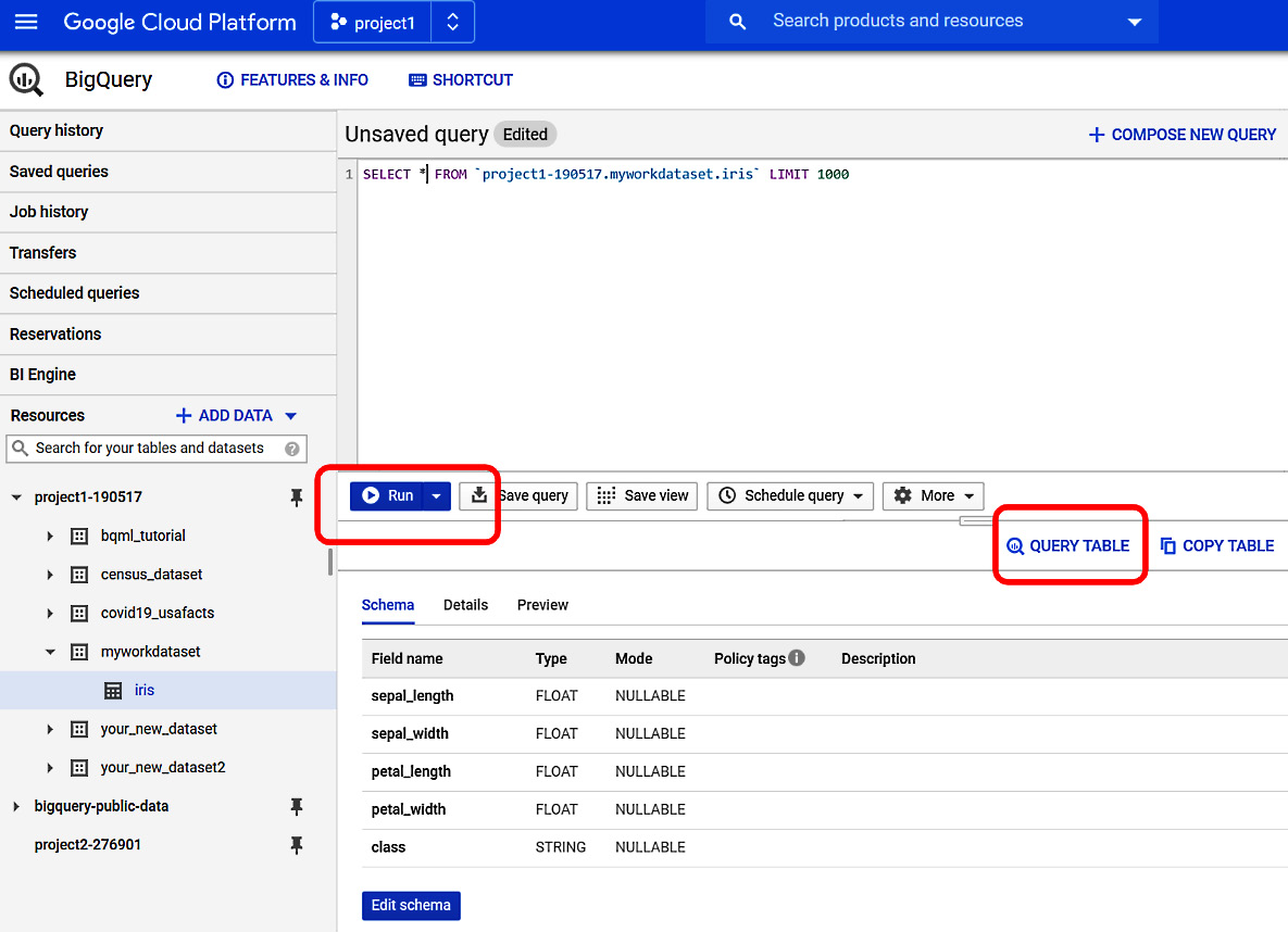 Figure 1.20 – Running a query to examine the table
