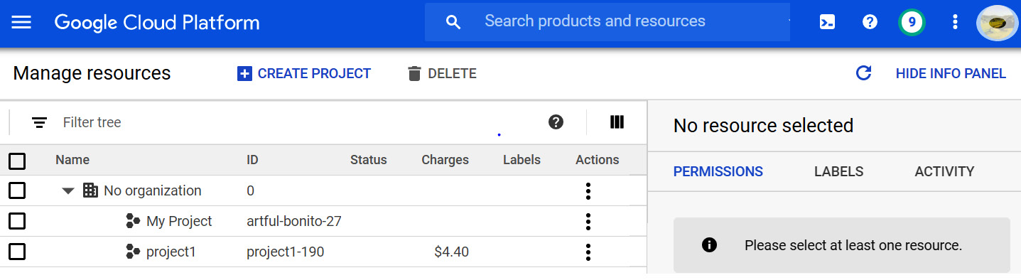 Figure 1.3 – Google Cloud’s project creation panel
