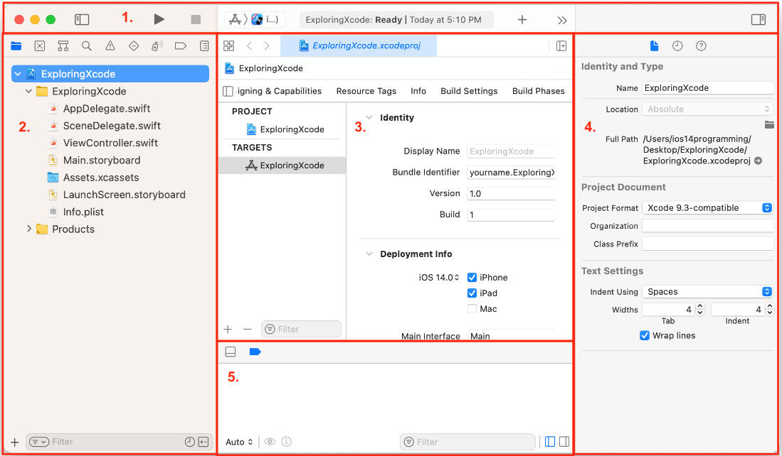 Figure 1.7 – Xcode user interface
