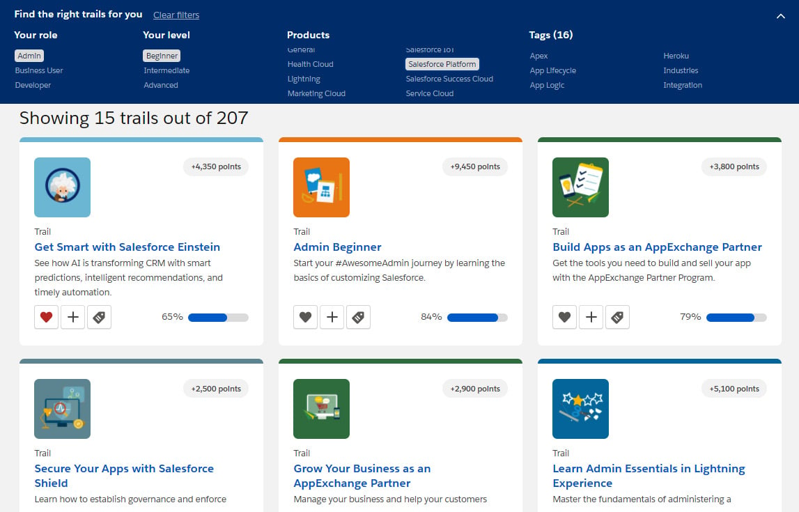 Figure 1.5 – Trailhead trails filtering
