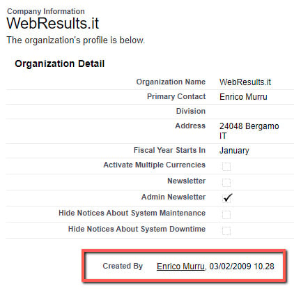 Figure 1.8 – Company info details of my first DE org
