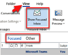 Figure 1.20 – The Show Focused Inbox button
