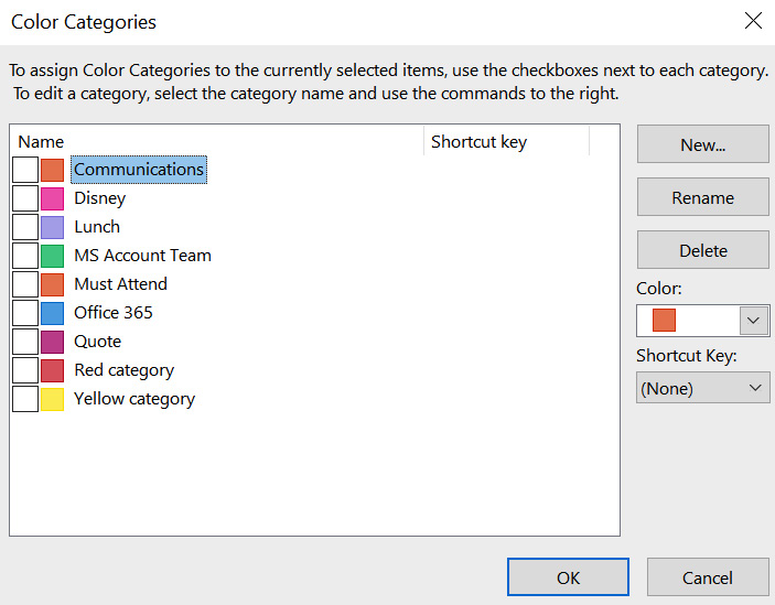 Figure 4.14 – Color Categories