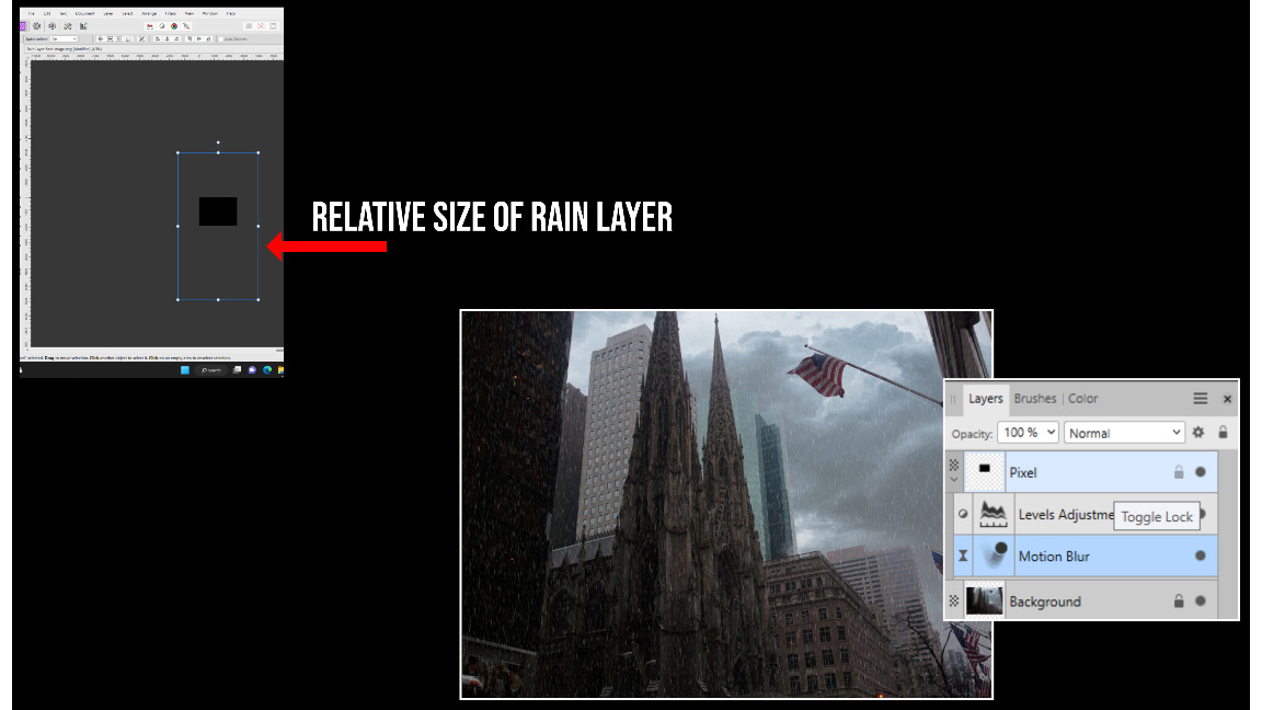 Figure 15.20 – Setting up for a rain layer