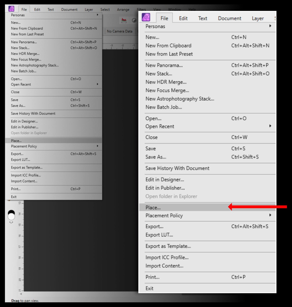 Figure 2.7 – Placing an image in an existing document