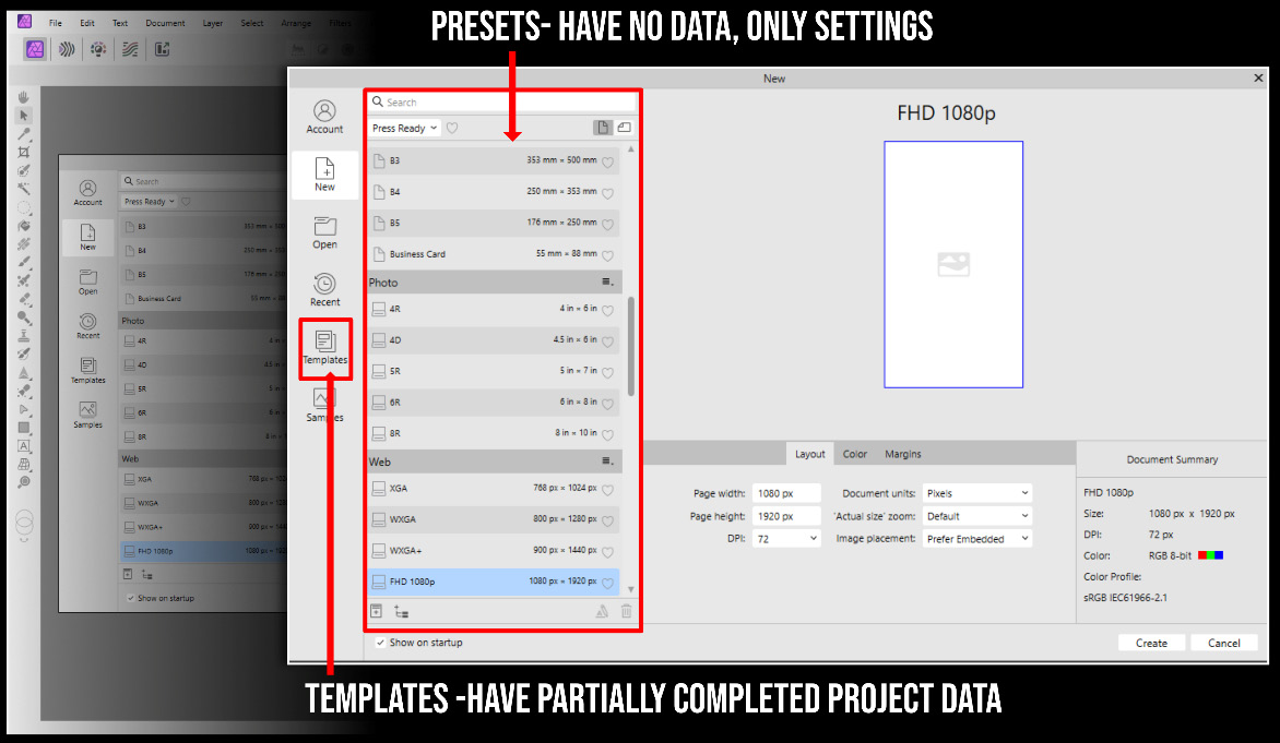 Figure 2.12 – Creating presets in Affinity Photo