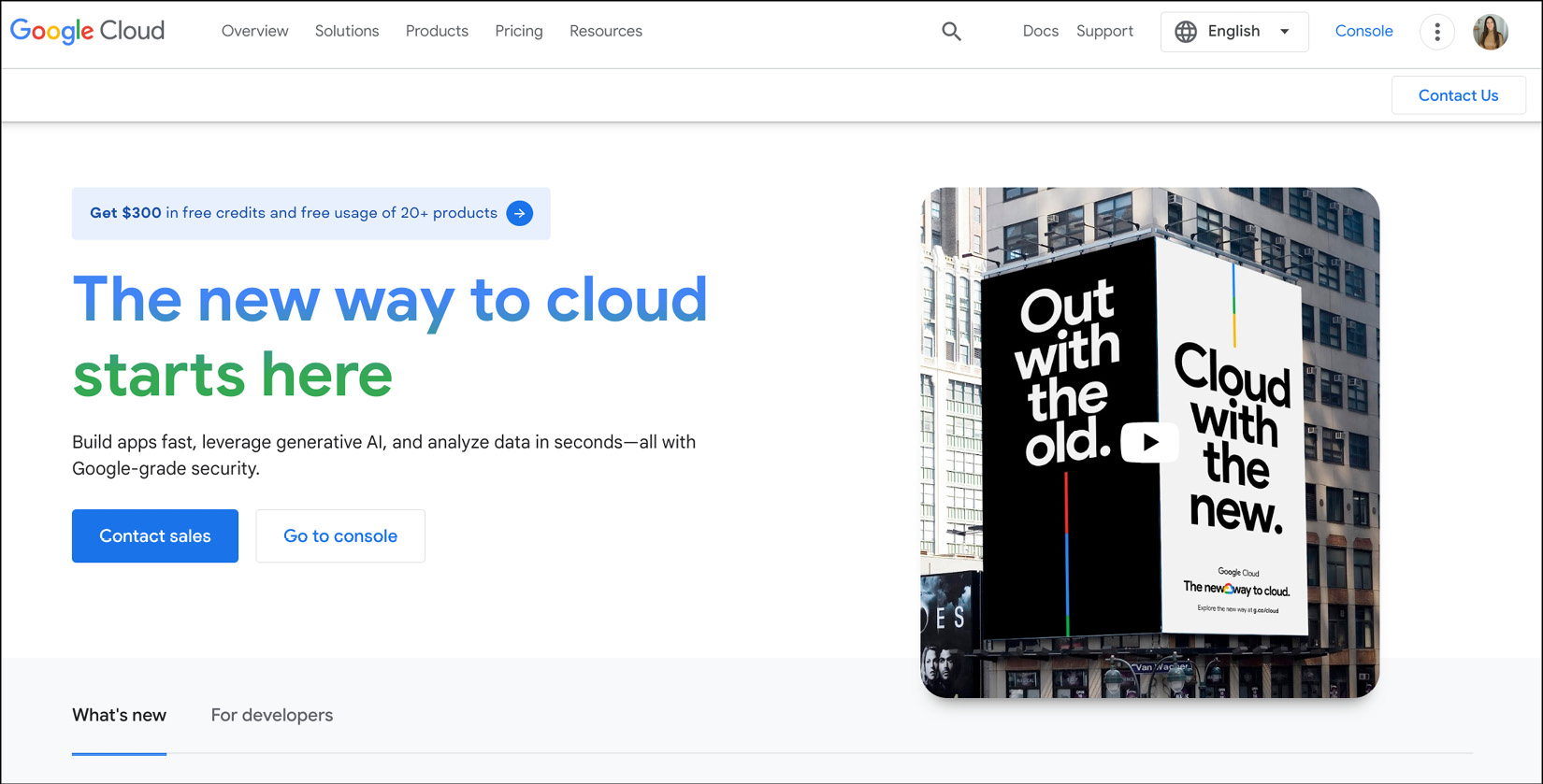 Figure 1.1 – Google Cloud home page