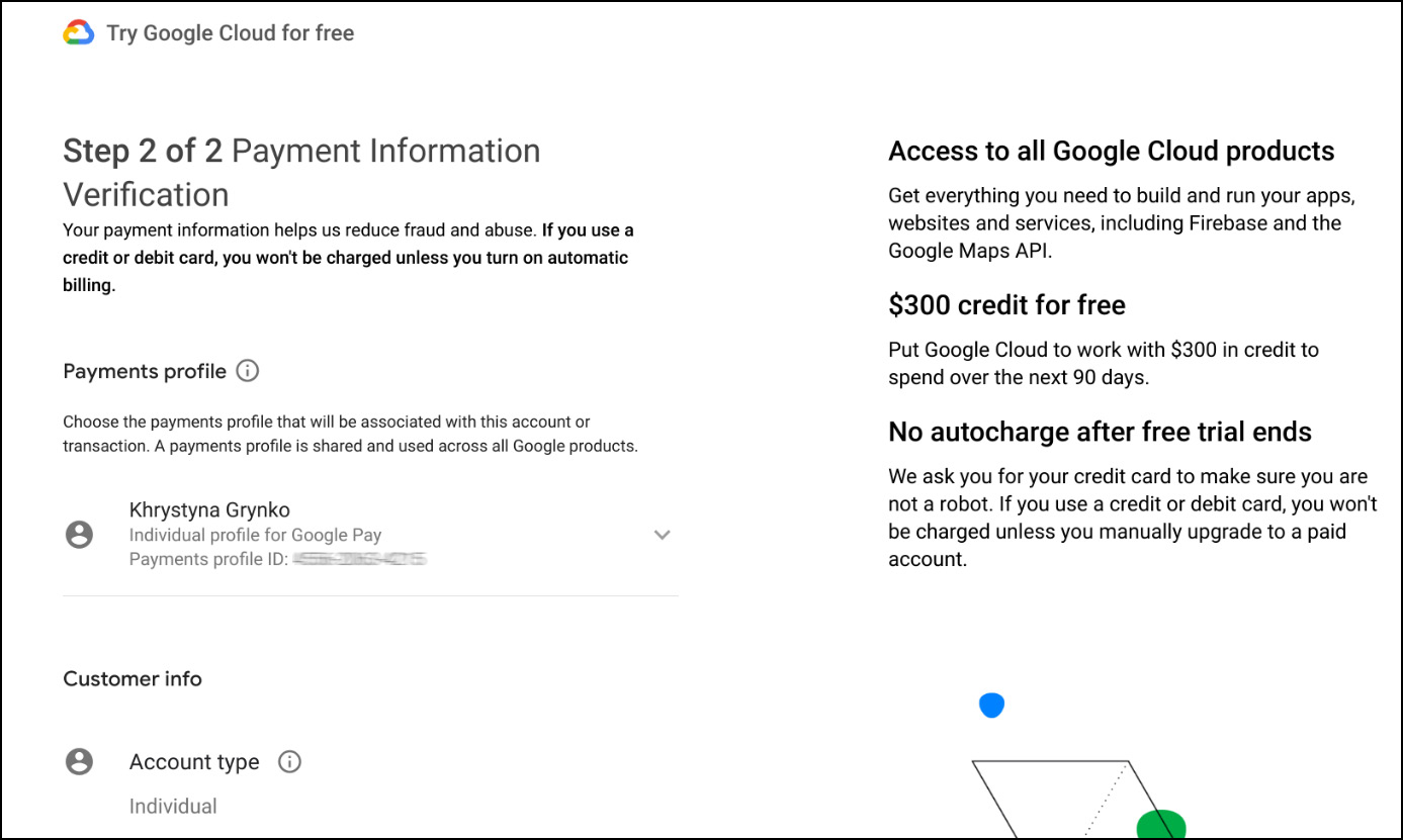 Figure 1.4 – Payment information