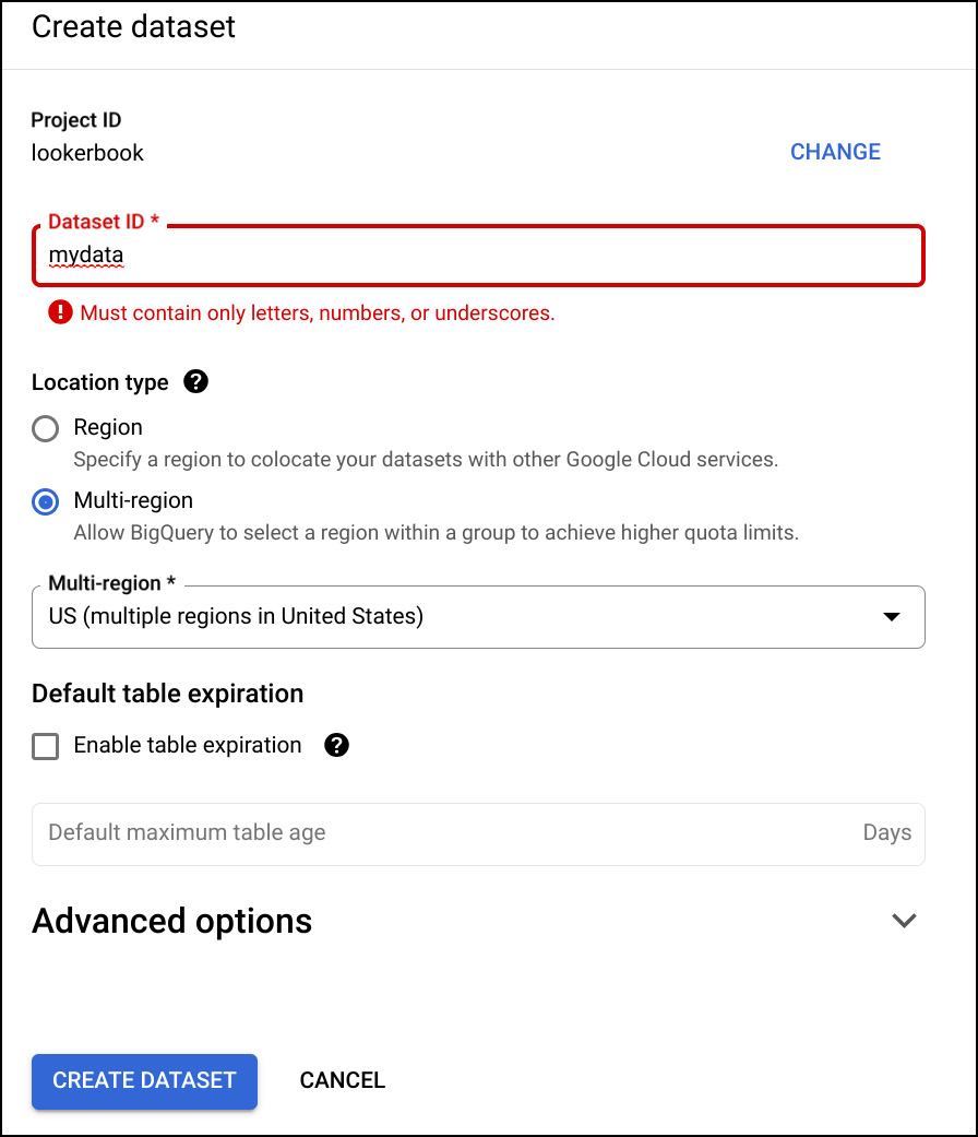 Figure 1.13 – Dataset configurations