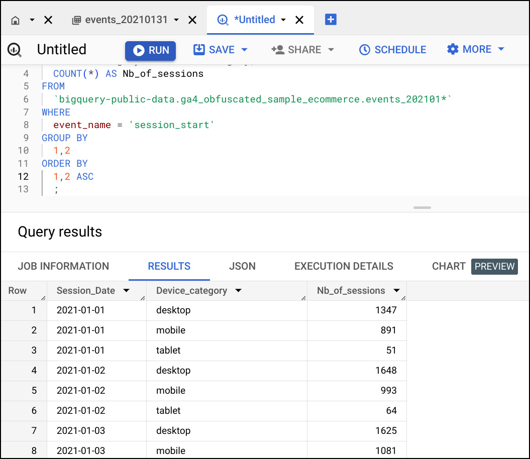 Figure 1.16 – Running a query