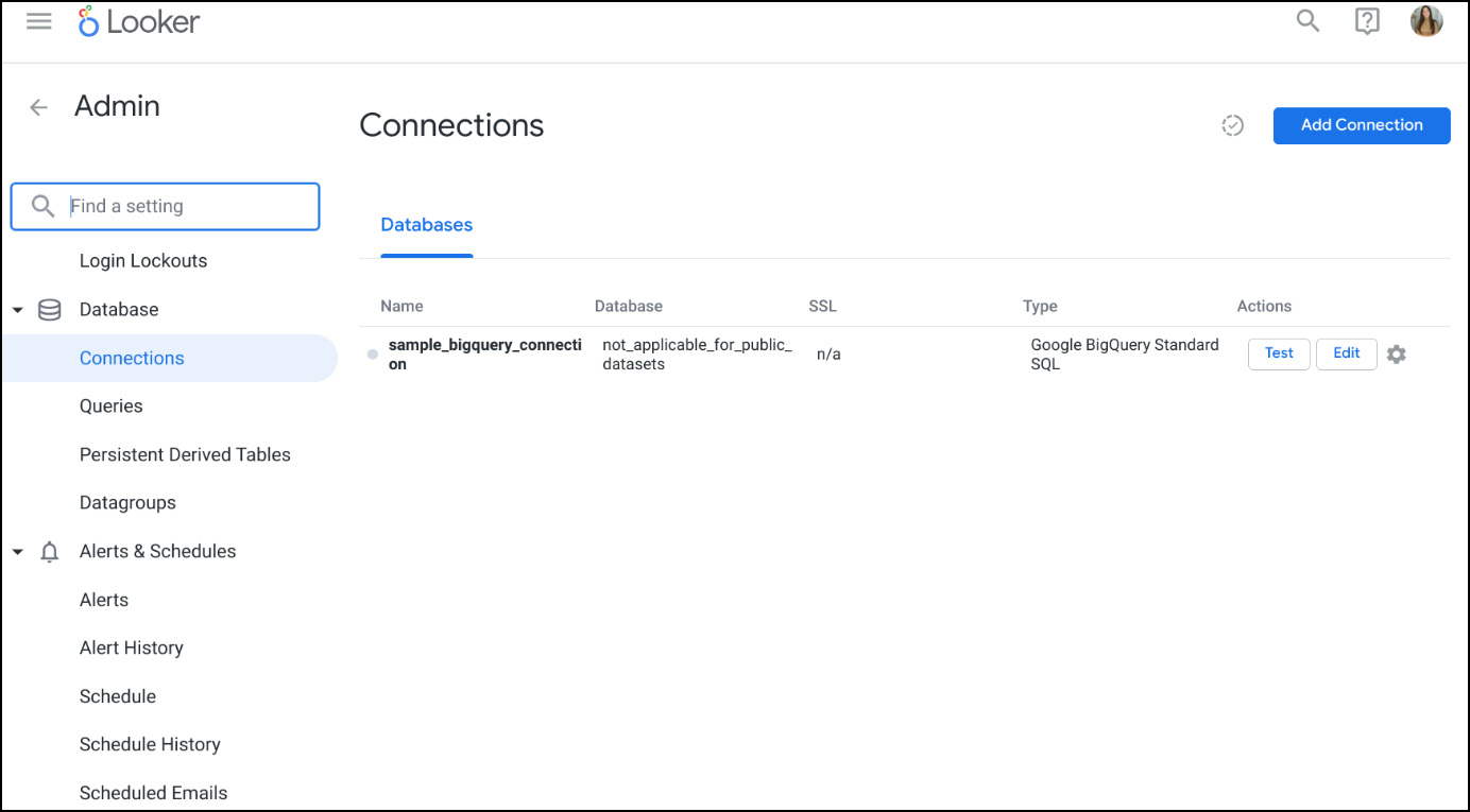 Figure 1.19 – Database connection