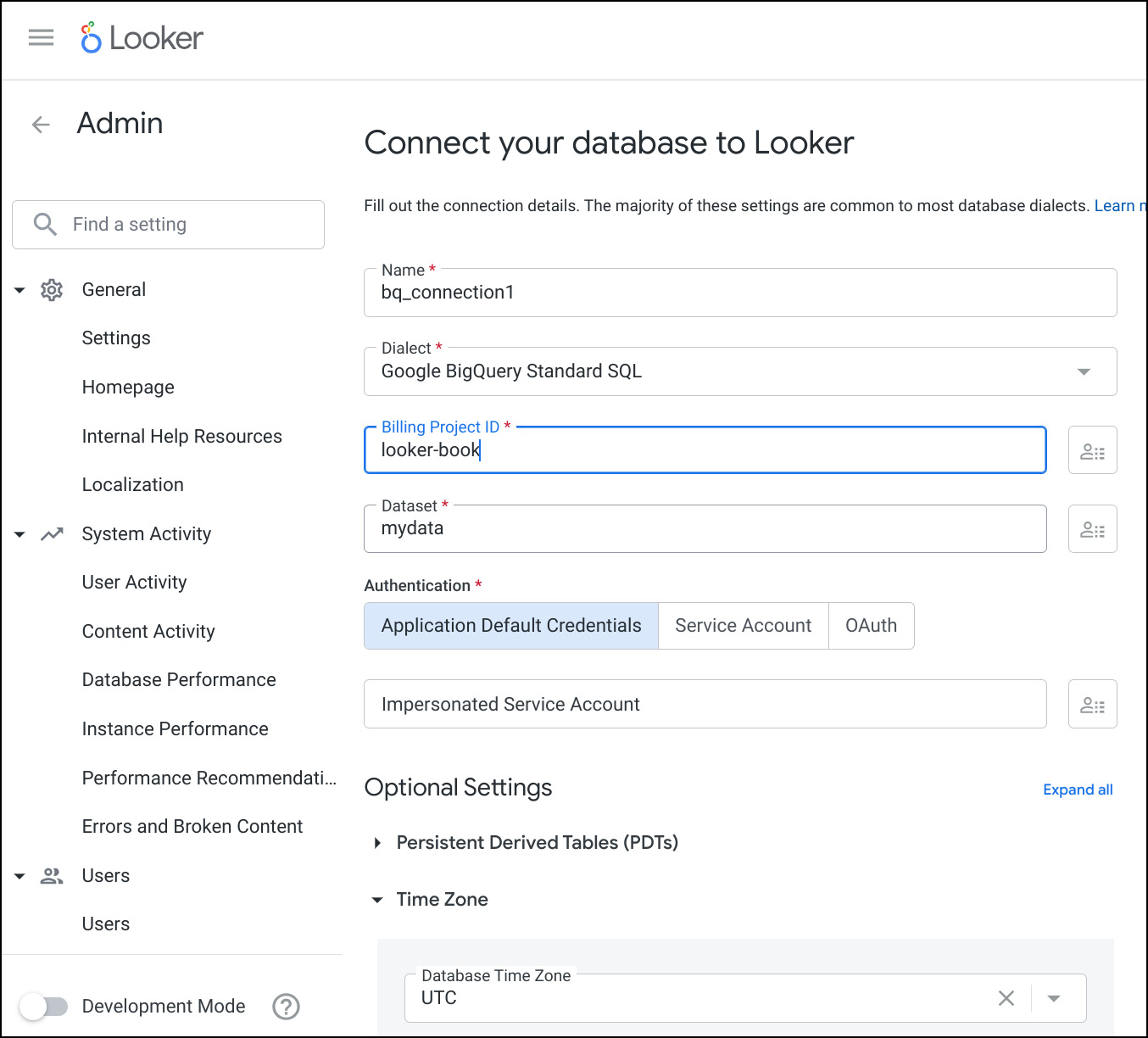 Figure 1.20 – Database connection configuration