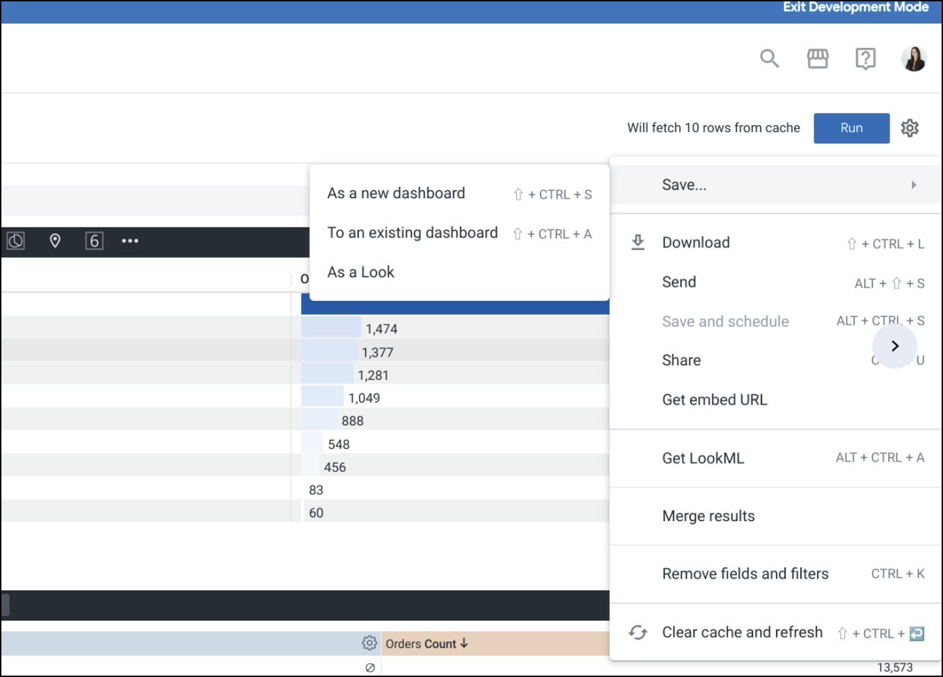 Figure 4.1 – Create dashboard from Explore