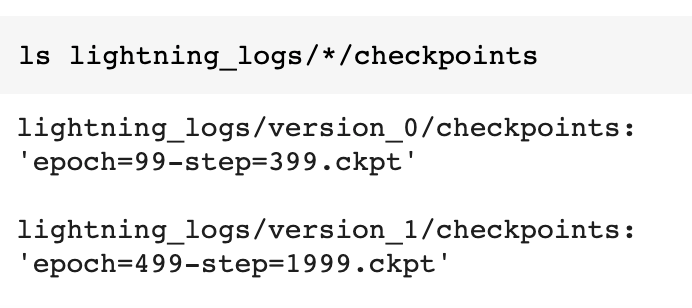 Figure 2.5 – A list of files within the checkpoint folder