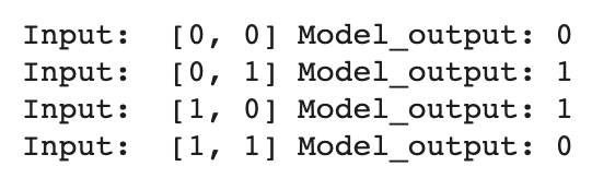 Figure 2.8 – XOR model output