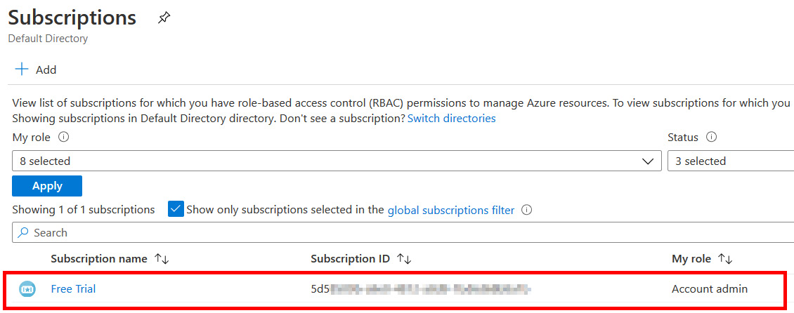 Figure 1.9 – Your new trial subscription