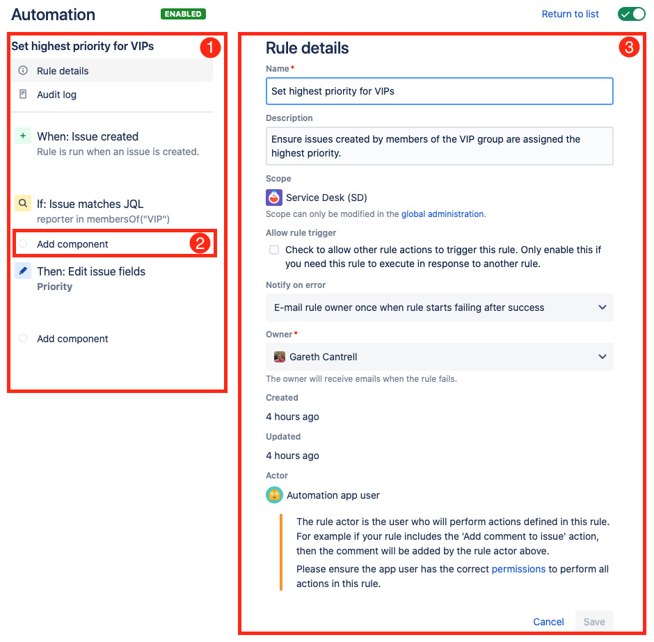 Figure 1.3 – The automation rule editor
